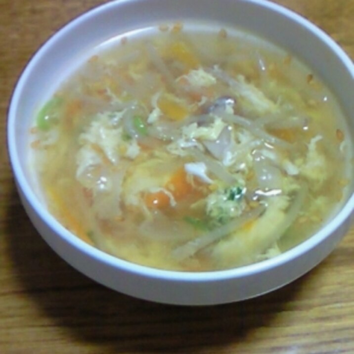 野菜ときのこの卵とじ中華スープ レシピ 作り方 By Mama Papa 楽天レシピ